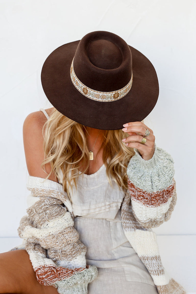 Boho Winter Hat Chocolate