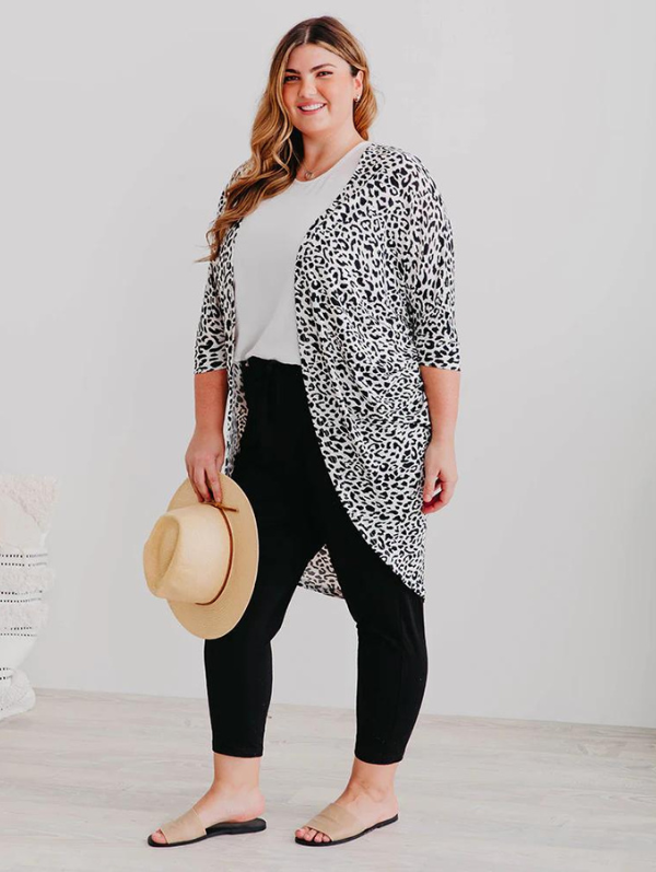 Rose Leopard Shrug