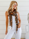 Tan Leopard Scarf