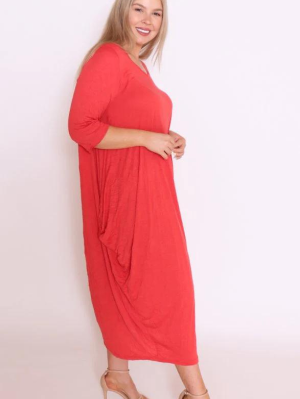 Audrey Dress Maple Red