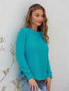 Chloe Zip Knit Aqua