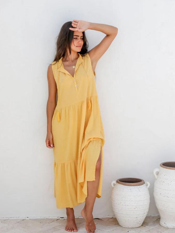 Mia Mustard Maxi Dress