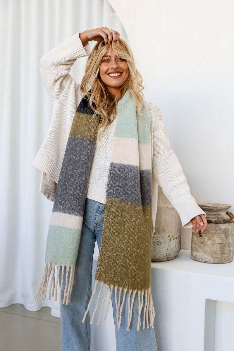 Khaki Mint Scarf