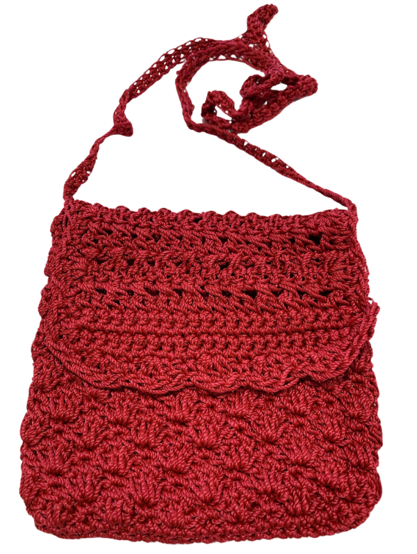 Crochet Bag - Small Deep Red