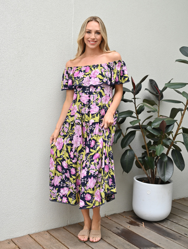 Frankie Navy / Pink Maxi Dress