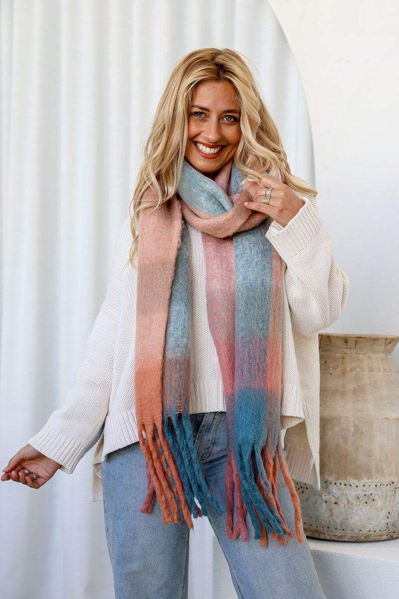 Coral Aqua Scarf