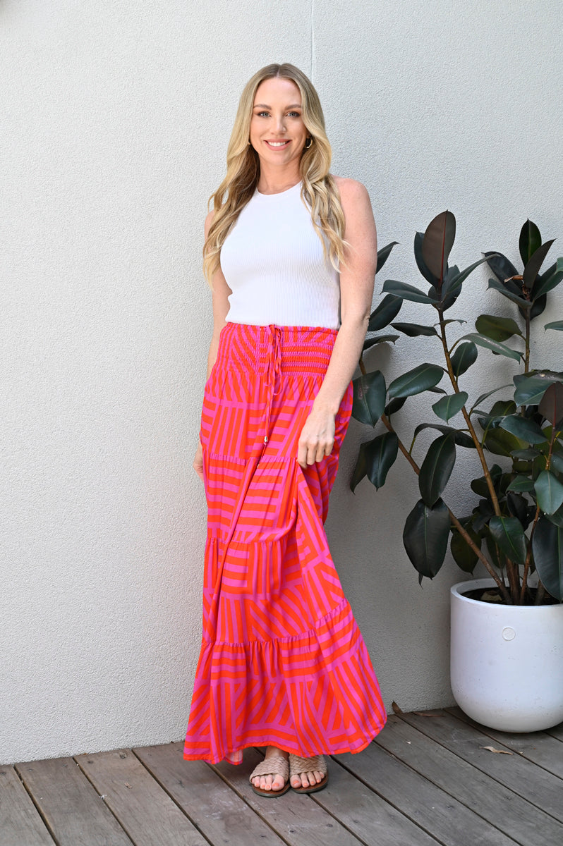 Mara Skirt Fuchsia / Orange
