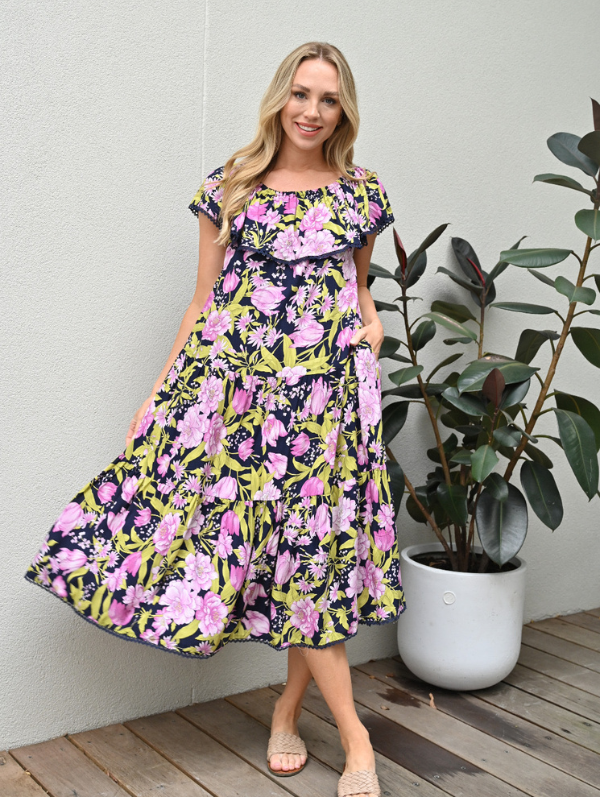 Frankie Navy / Pink Maxi Dress