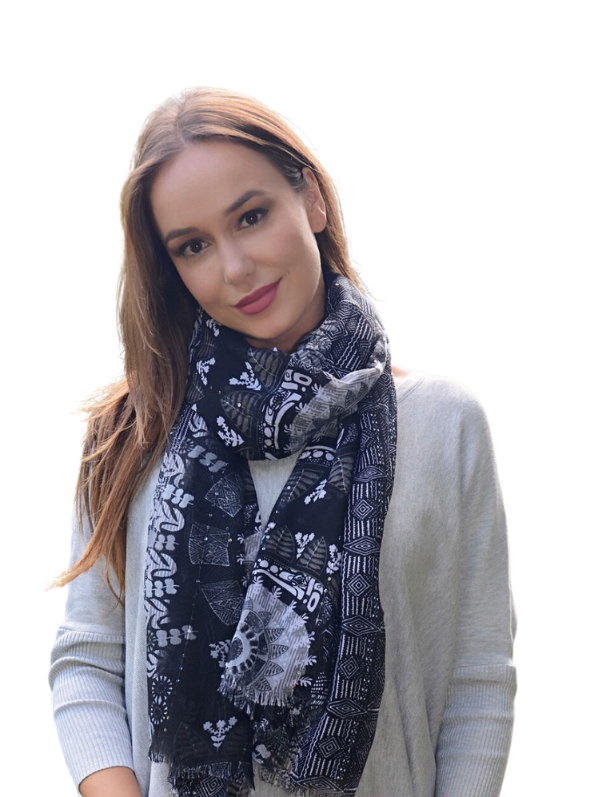 Black / White Scarf