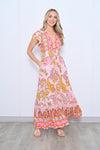 Rebecca Dress Pink Paisley