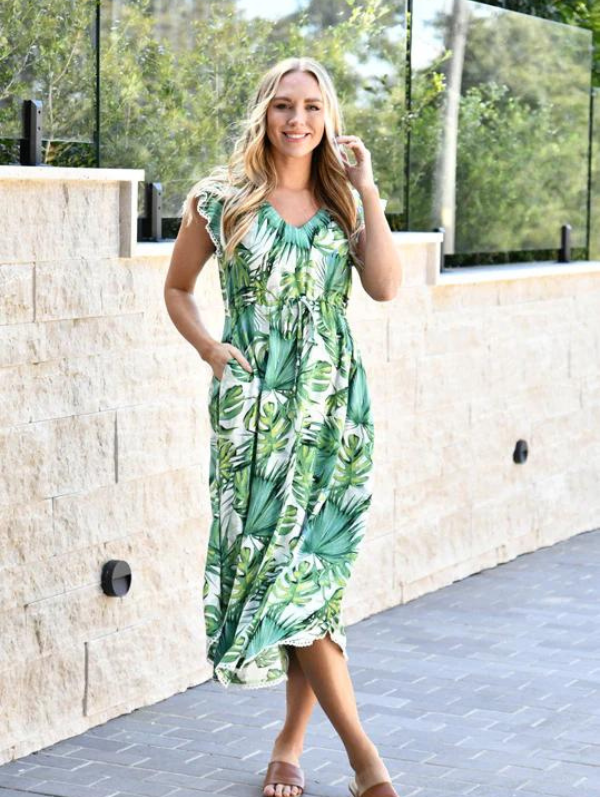 Carrie Dress Green Leaf