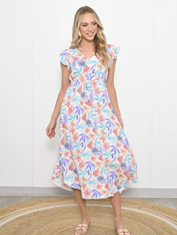 Carrie Pink Leaf Dress