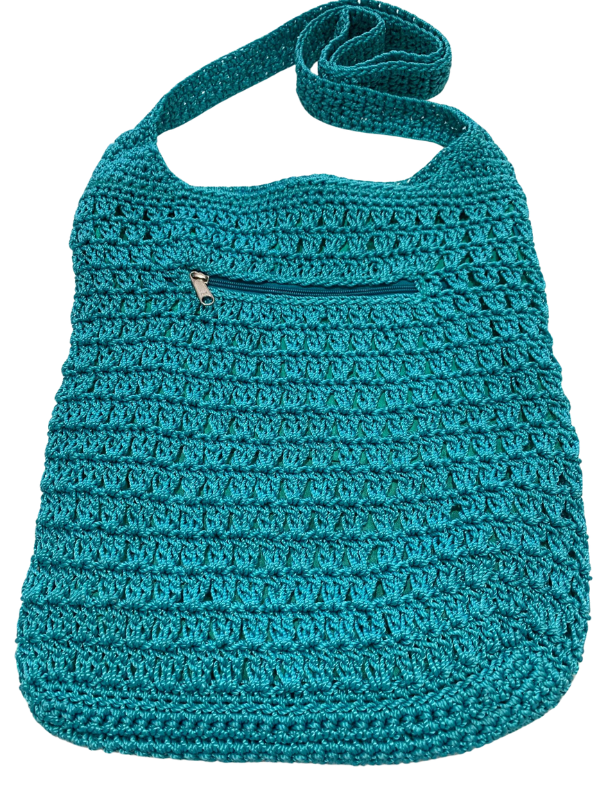 Crochet Bag - Large Aqua