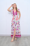 Rebecca Dress White Purple Floral