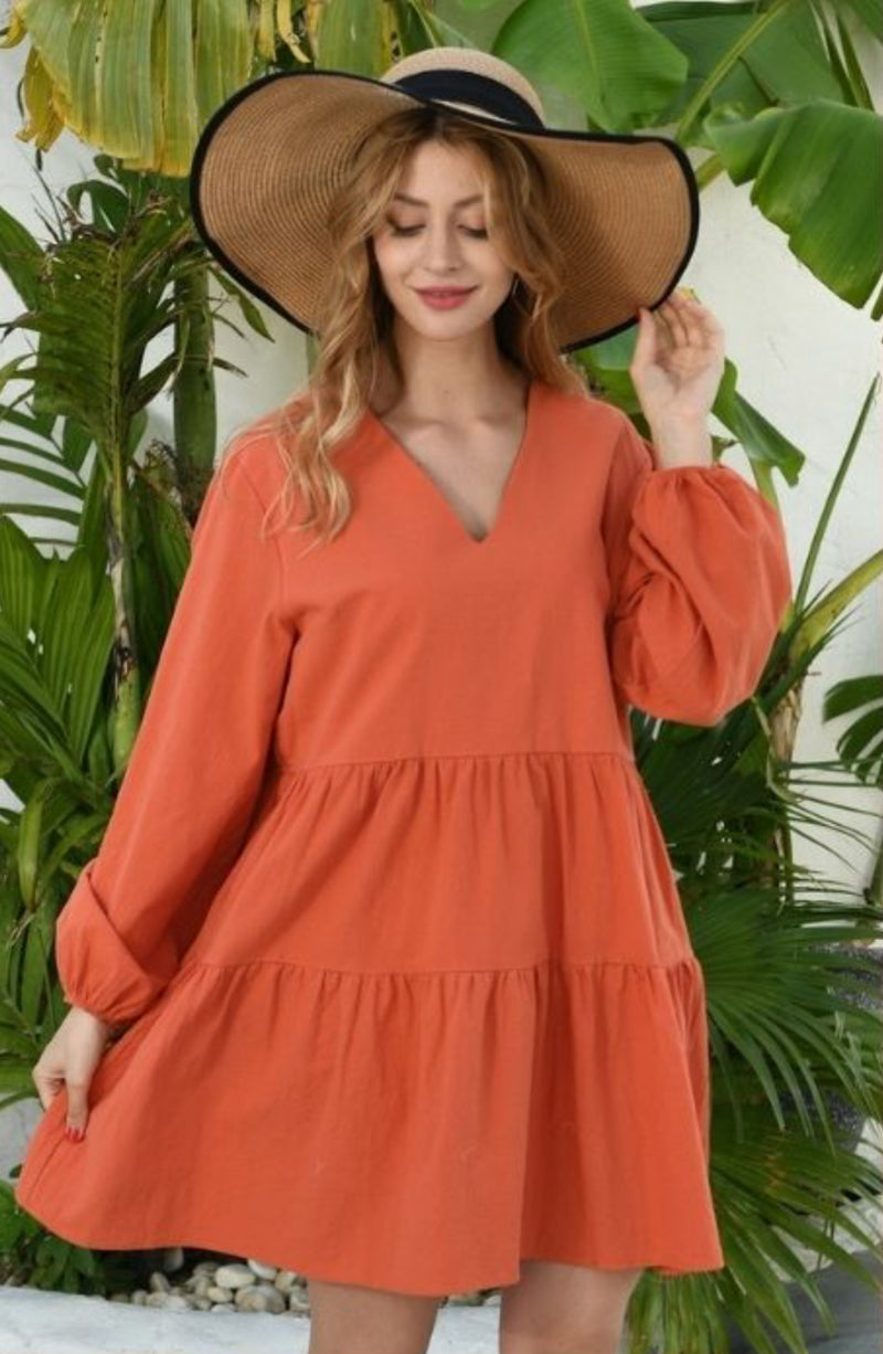 Tanner Dress Rust