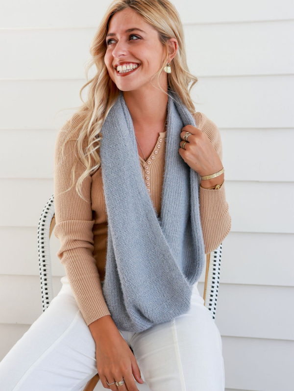 Winter Scarf Snood Light Grey