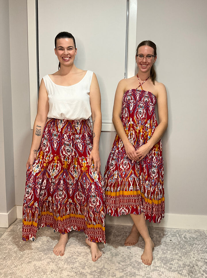 Mara Skirt Red / Blue