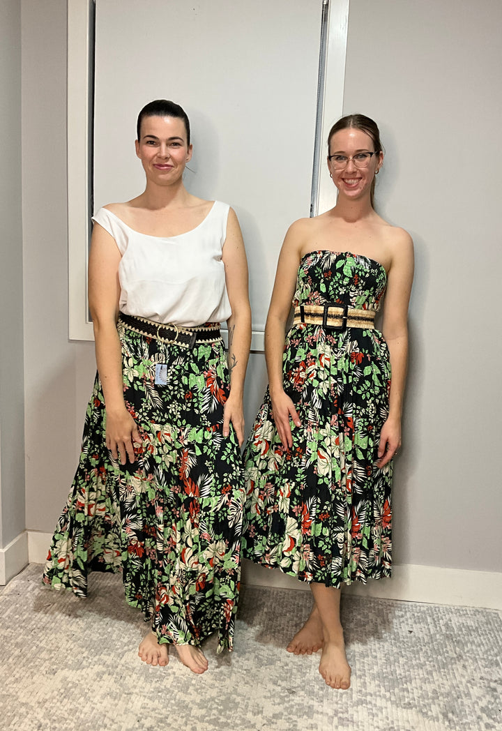 Mara Black Tropical Skirt