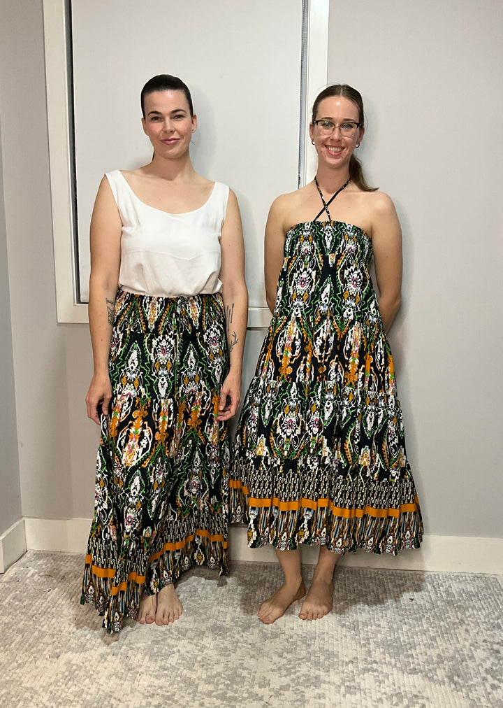 Mara Skirt Black / Orange