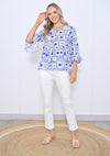 Evie Top White / Blue