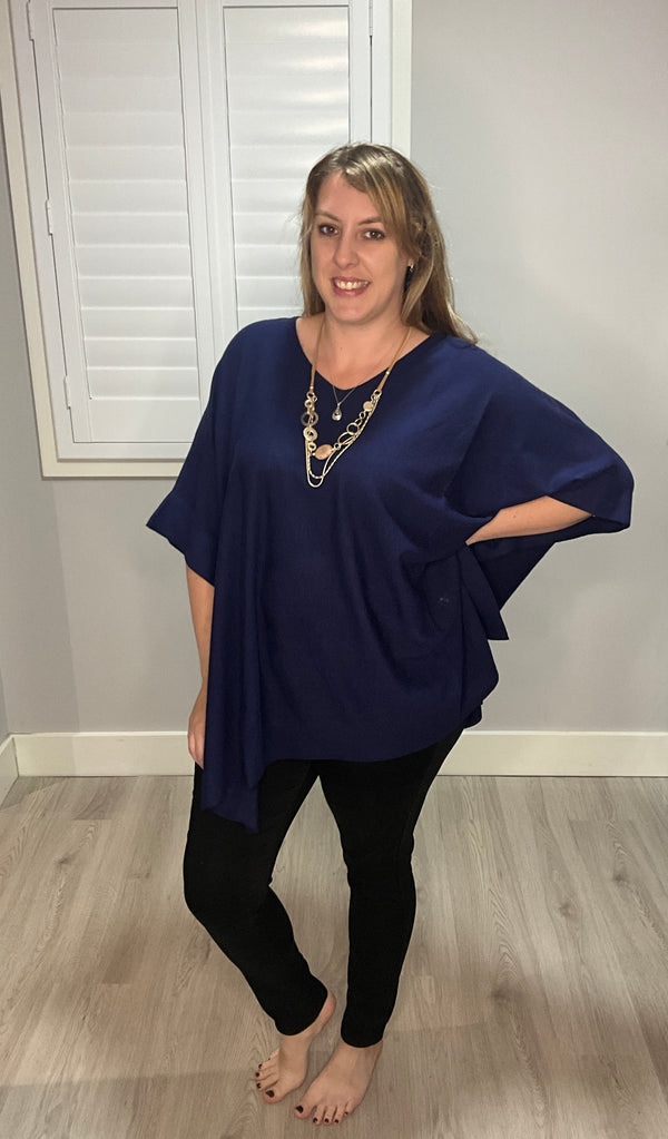 Tisha Navy Poncho