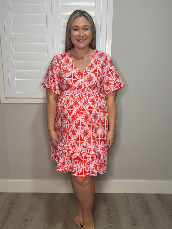 Megan Dress Red Sun