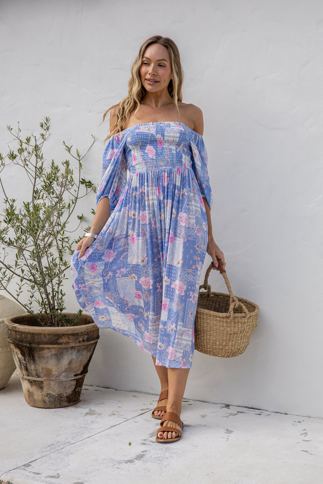 Petals n Paisley Midi Dress