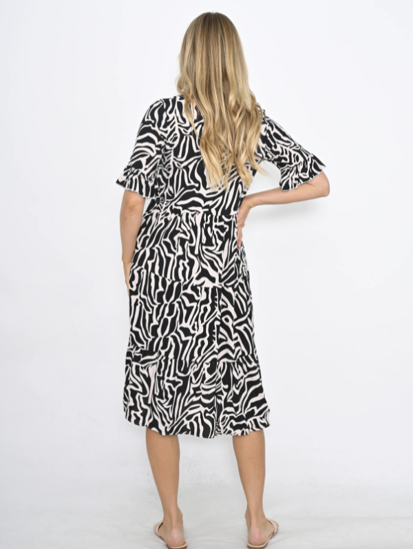 Miley Dress Black Zebra