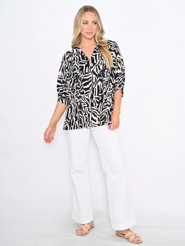 Olivia Top Black Zebra