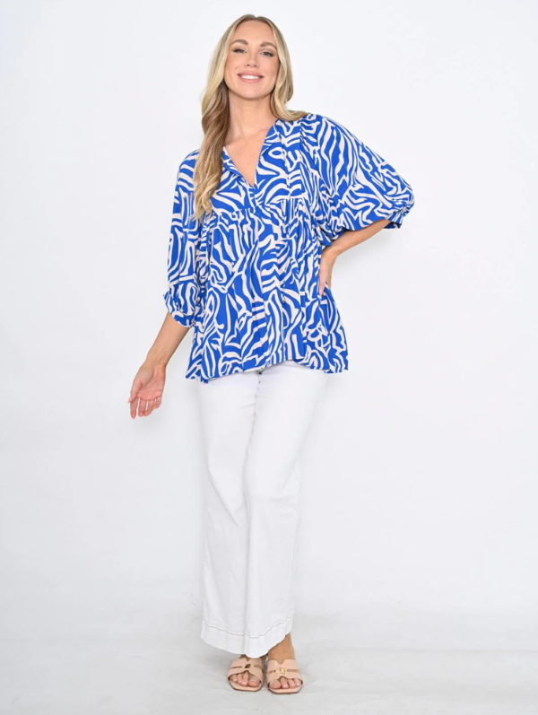 Olivia Top Blue Zebra