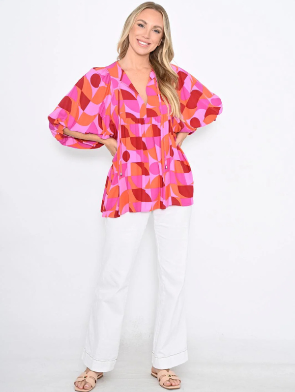 Olivia Top Red / Pink / Orange