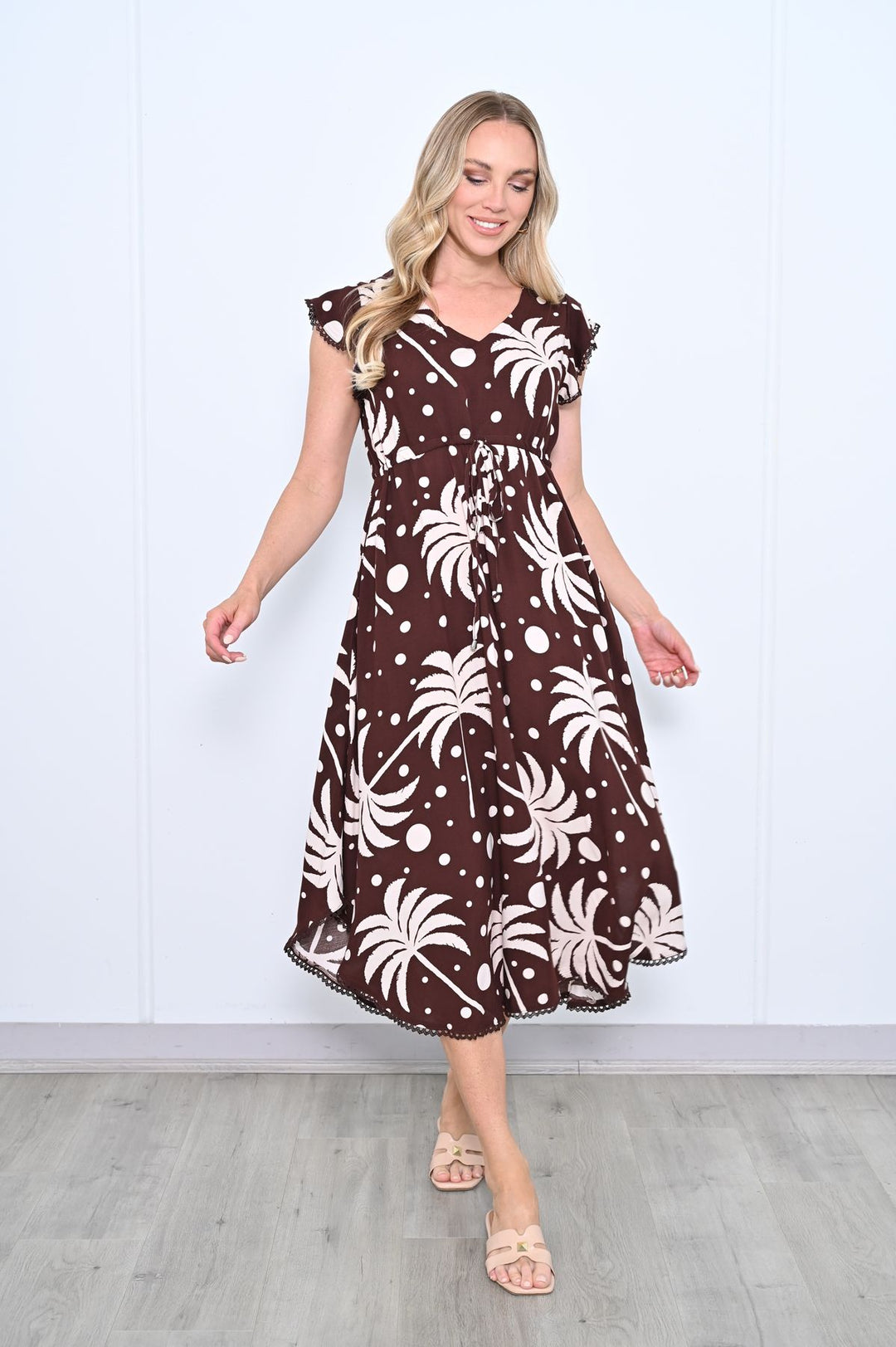Carrie Dress Brown Leaf – Wilkie Design