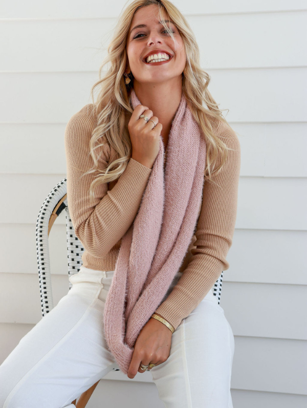 Winter Scarf Snood Nude Pink