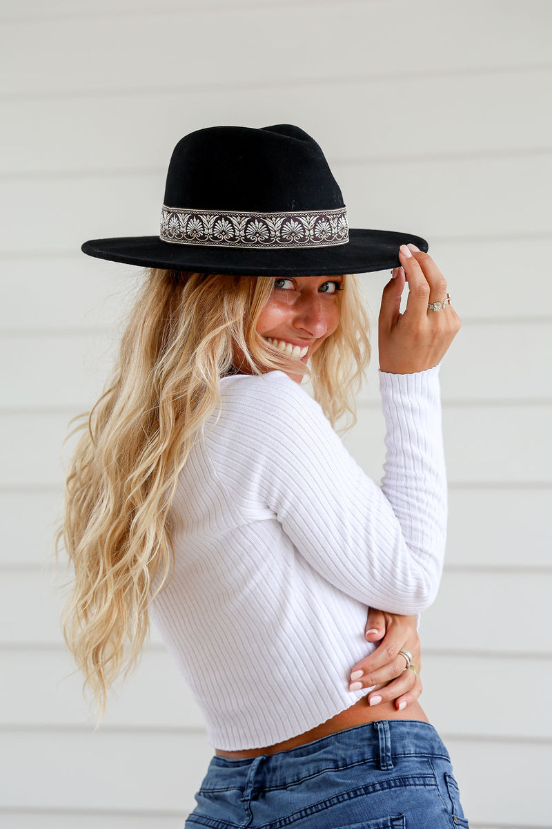 Boho Winter Hat Black