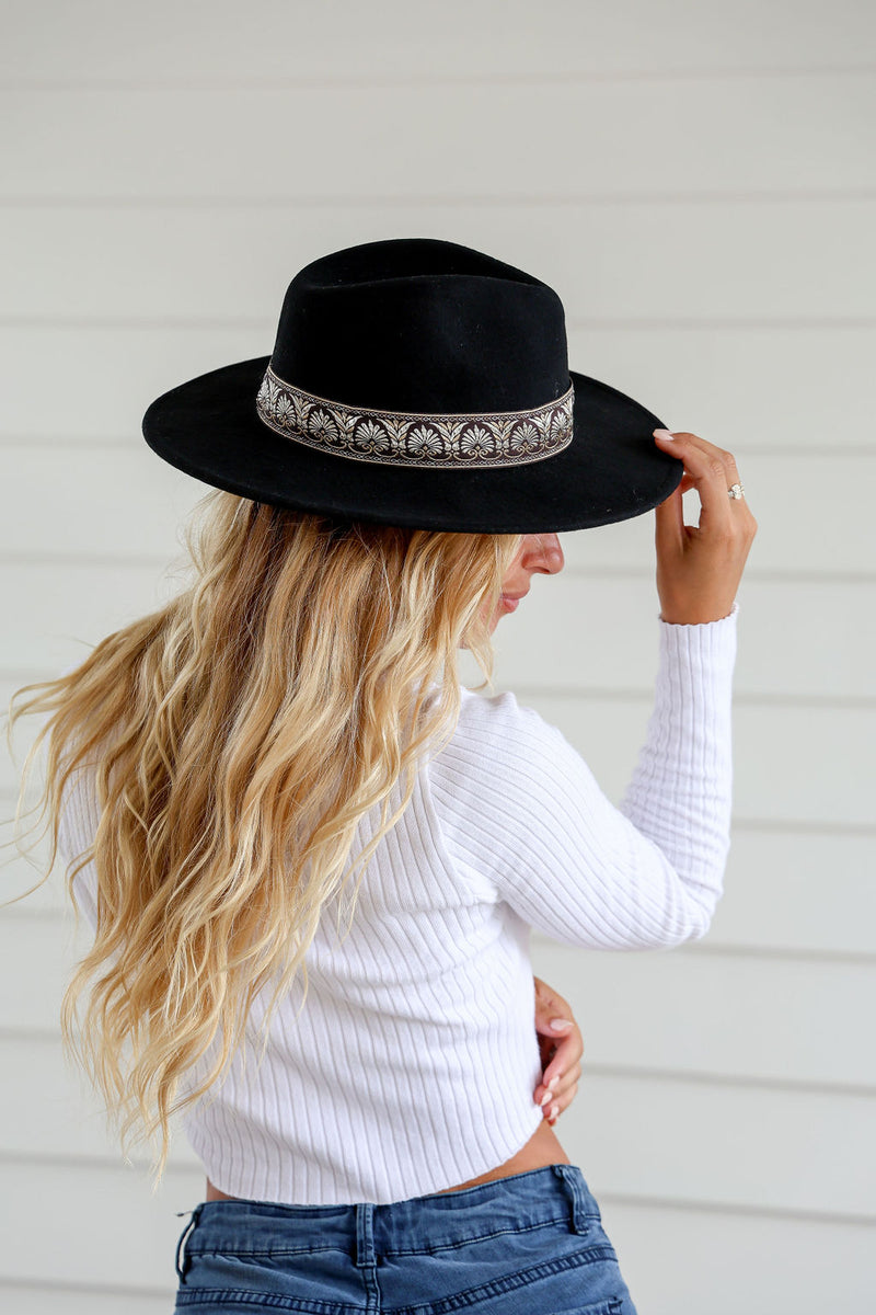 Boho Winter Hat Black