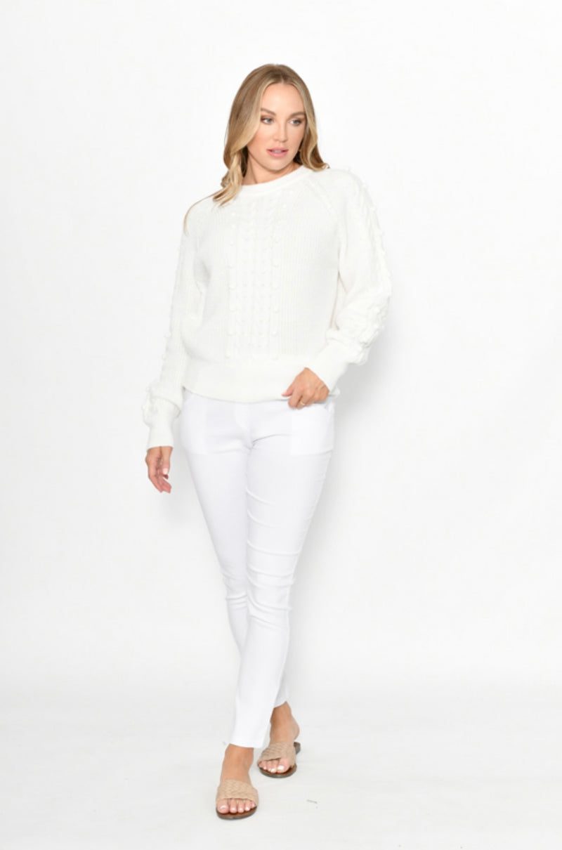 Indya White Knit Jumper