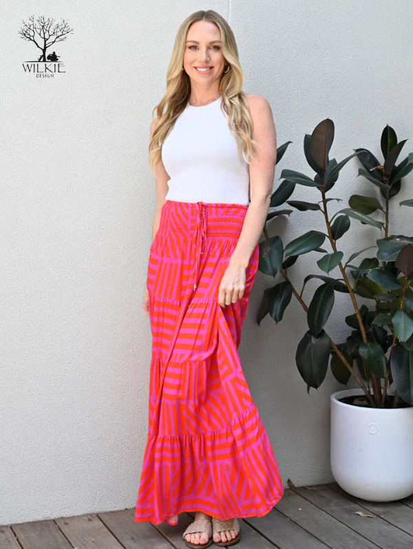 Mara Skirt Fuchsia / Orange